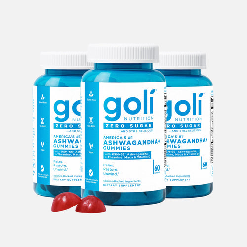 BOLI Zero Sugar Ashwagandha Gummies - 3 Bottles